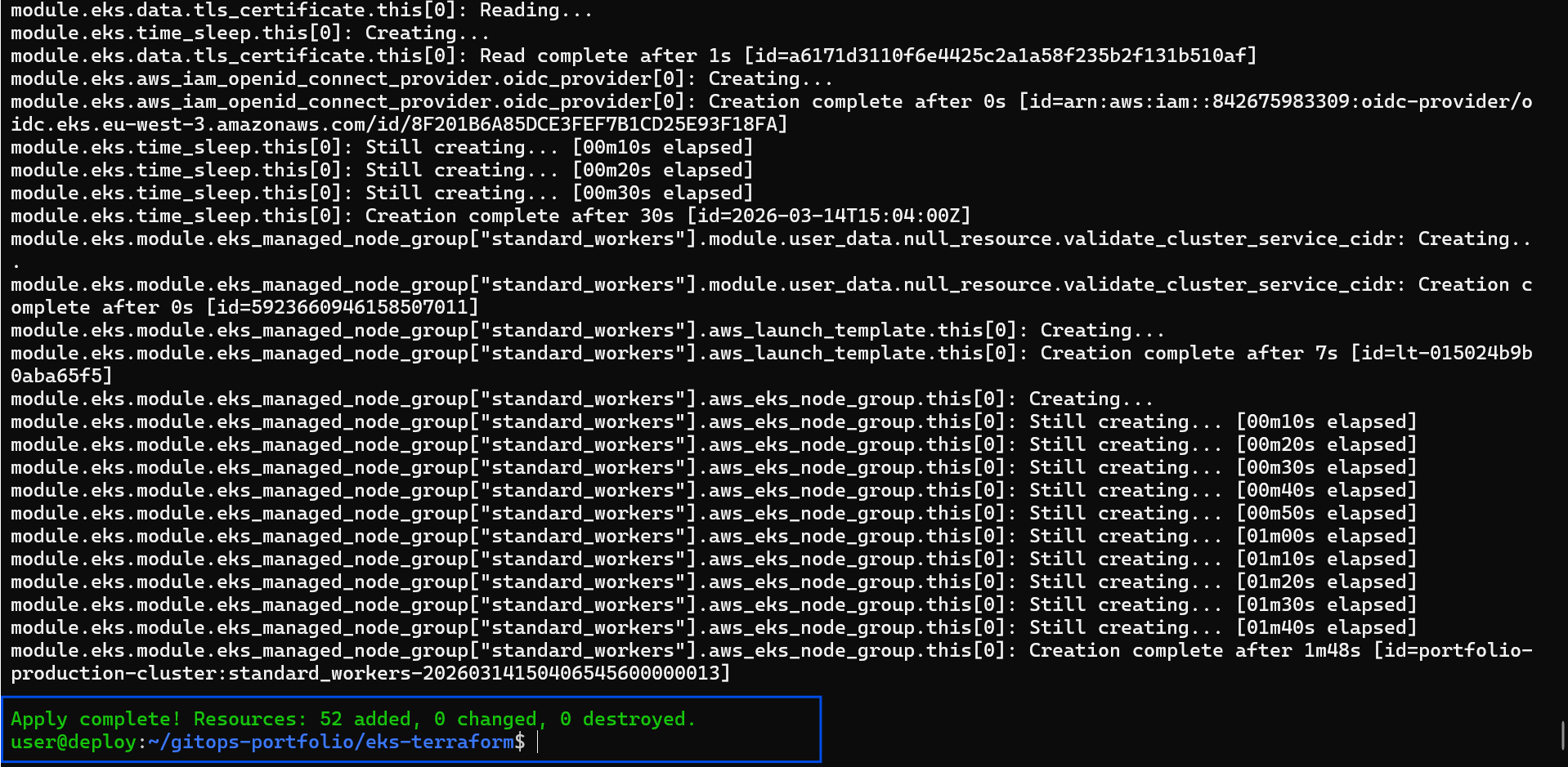 Terraform Apply Screen