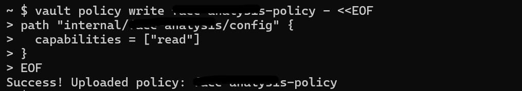 Vault Policies Config