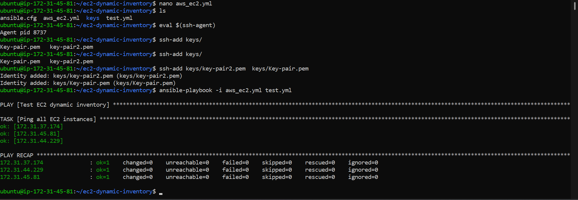 Ansible AWS screenshot 2