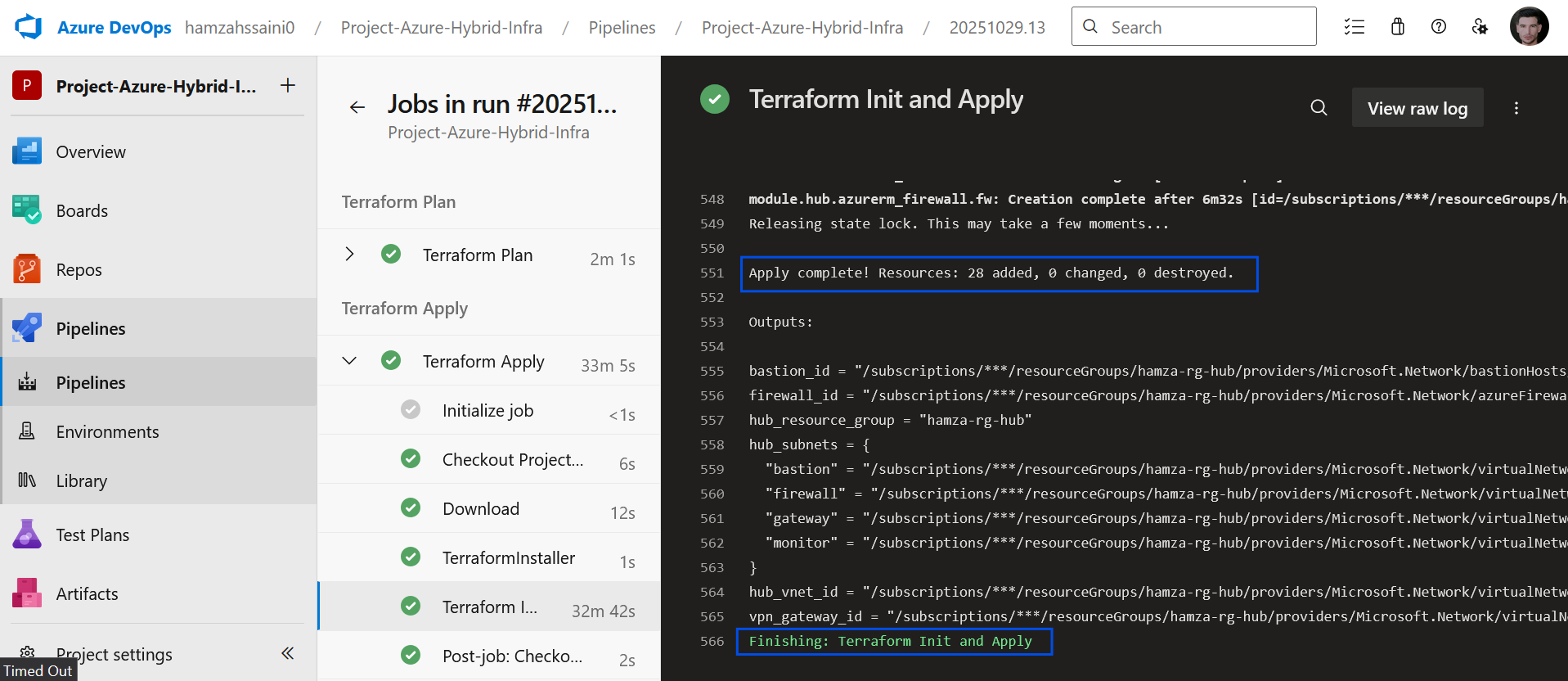 Azure hub-spoke screenshot 3
