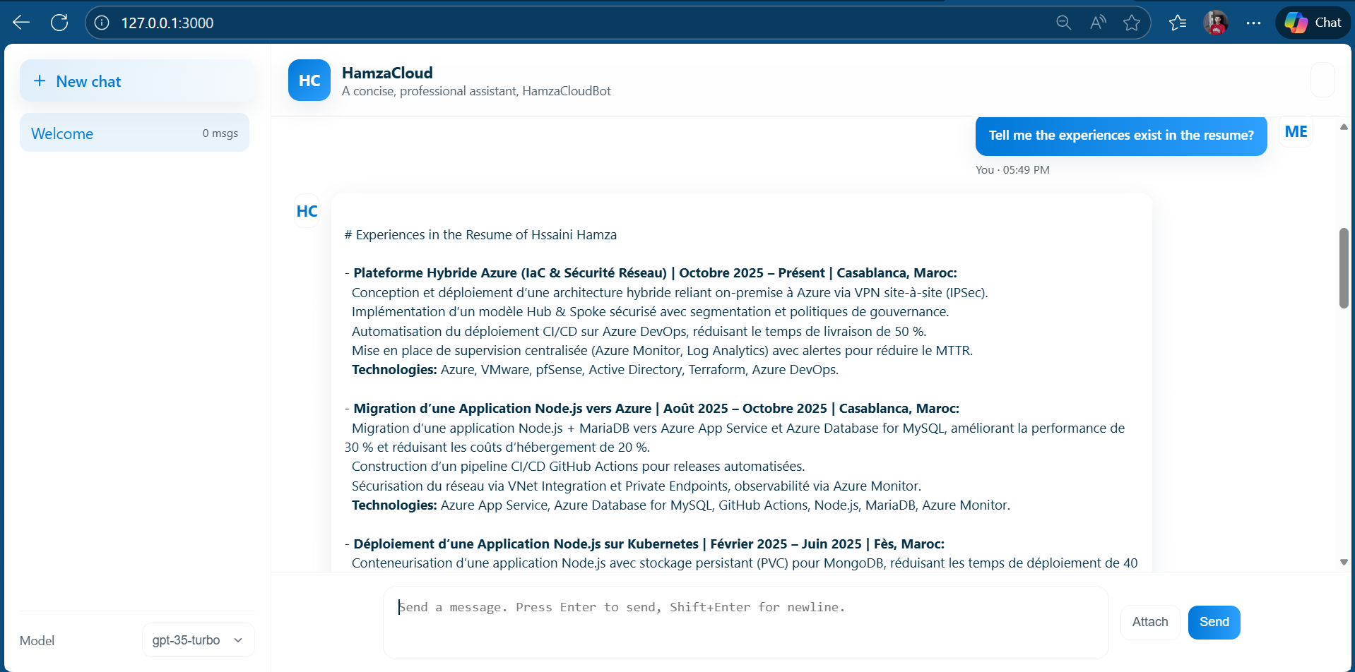 Azure RAG screenshot 3